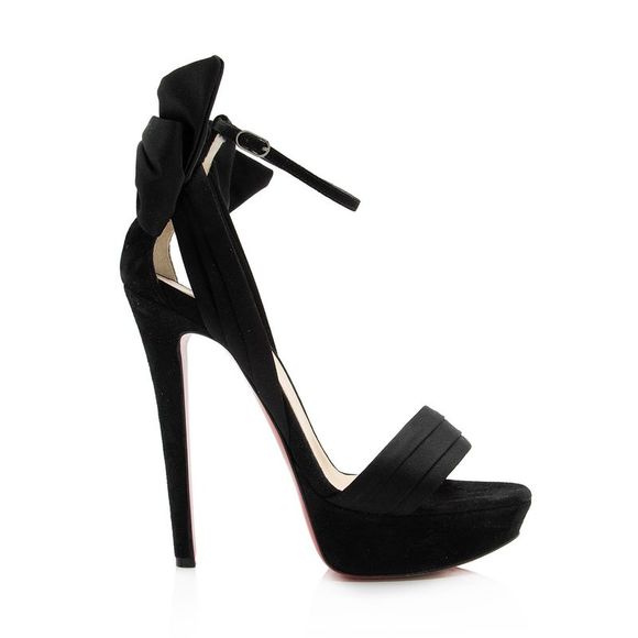 Christian Louboutin Shoes - Christian Louboutin Satin Velour Vampanodo Platform Sandals - Size 7 / 37
